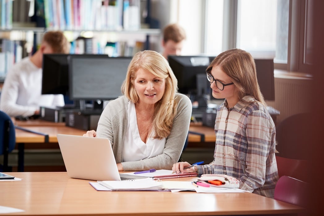 Counselor and student